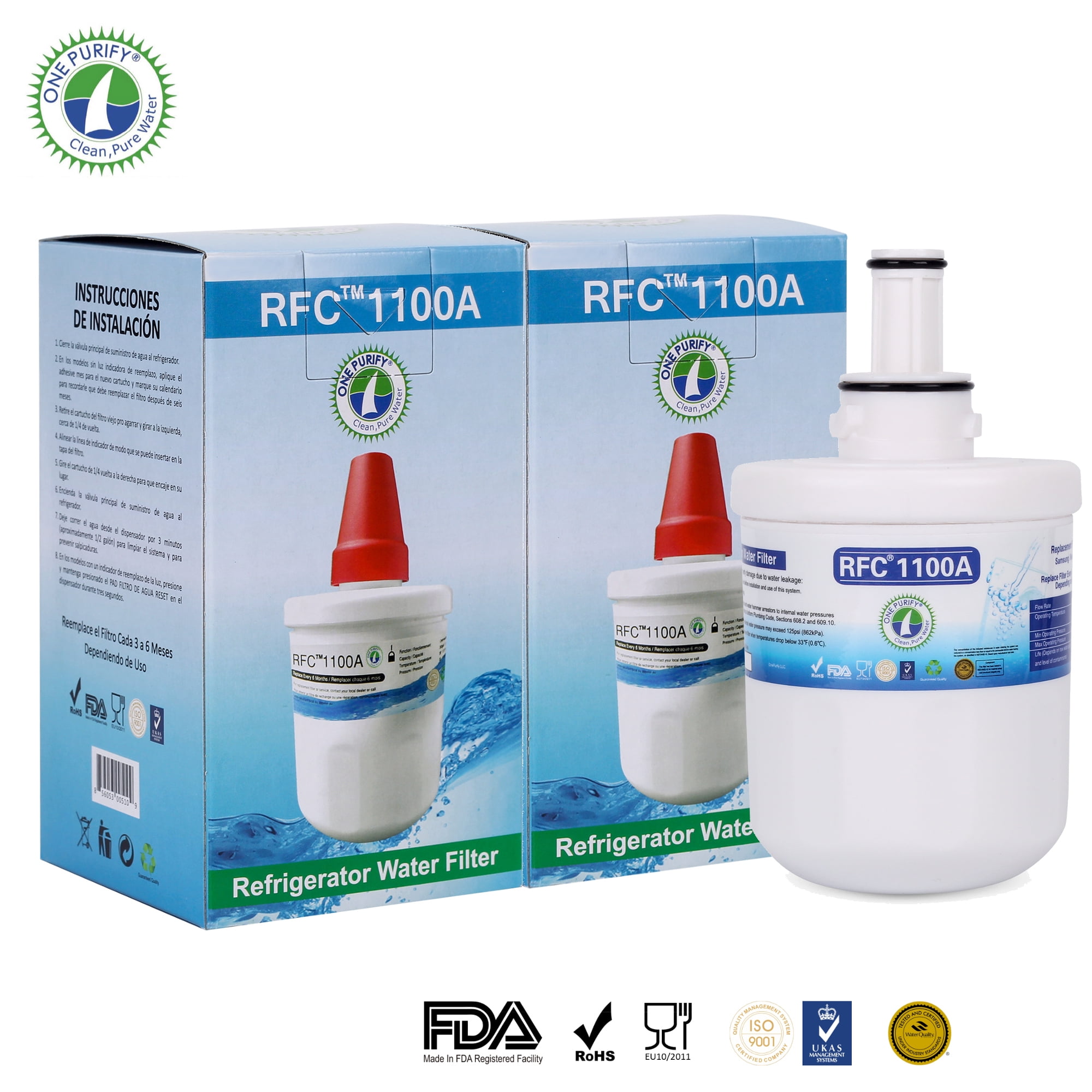 2 Pack OnePurify RFC1100A Replacement for DA2900003G, HAFCU1, HAFIN1