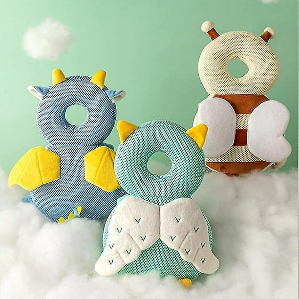 Protector de cabeza de bebé 1-3t, almohadilla de seguridad, cojín para la espalda, previene lesiones, almohadas de seguridad con dibujos de Ángel y abeja, casco protector