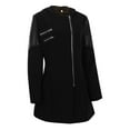 thumbnail image 6 of IWRICH Women's Wool Pea Coat Long Sleeve Hooded Dresses Long Winter Warm Thick Wool Trench Jacket Outwear Black S, 6 of 9