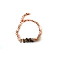 thumbnail image 2 of Black Herkimer Diamond 6-8mm Uncut Chips Shape Rough Cut Beads 7 inch adjustable Rose Gold Plated Clasp Bracelet for men, women, unisex. Link Chain Stacking Bracelet.|LINK_01023, 2 of 4