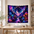 thumbnail image 5 of Bioluminescent Forest Night With Upper Portion Large Textured, Mystical Fantasy for Space Lovers, Galaxy Room Decor, Mother's Day Gift, Tapestry Wall Hanging for Bedroom and Dorm, 5 of 7