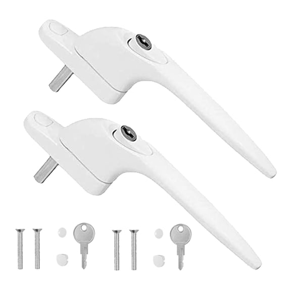 2Pcs Aluminum Alloy Balcony Door Handle Lockable Window Handle With Key & Screws Child Safe Window Lock Enduring