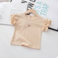 thumbnail image 2 of EnJoCho Children Fashion Tees Toddler Girls Summer Ruffles Crew Neck Short Sleeves Embroidered T Shirt Cute Kids Casual Party Fashion Party Wear, 2 of 9