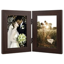 Golden State Art 2-Opening 4x6 Decor Picture Frame Hinged Collage, Brown, 1-Pack