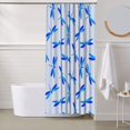 thumbnail image 6 of Shower Curtain, Dragonfly Print Blue Waterproof Fabric Plastic Shower Curtain, Drying Fast Bathroom Curtain with 9 Buttonholes, Ruffle Shower Curtain 60x72in, 6 of 8
