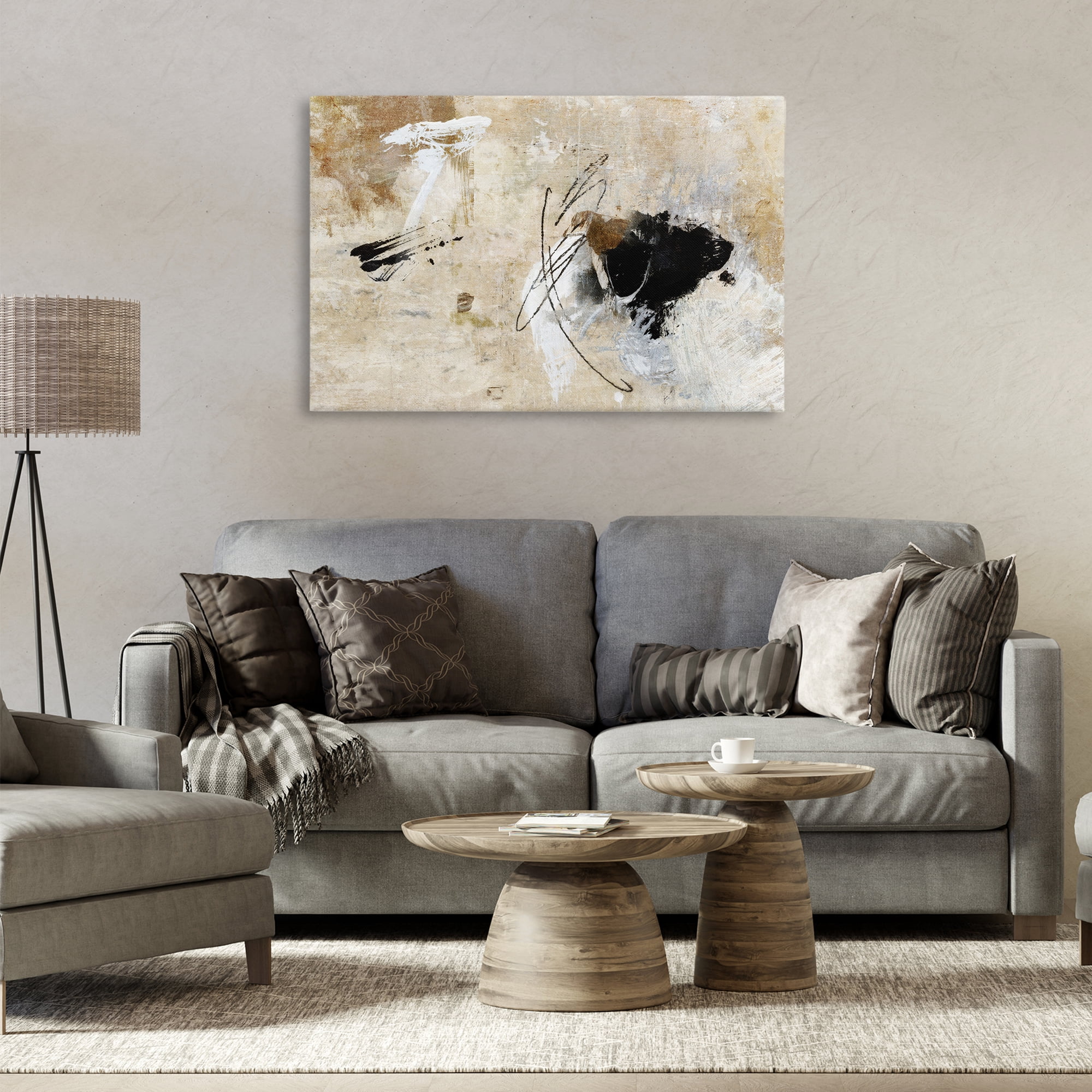 Stupell Industries Rustic Scribble Abstraction Abstract Painting Gallery Wrapped Canvas Art Print Wall Art, 36 x 24