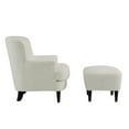 thumbnail image 2 of Christopher Knight Home Accent Chair with Ottoman, Tapered Wood Legs, Off White, 2 of 11