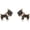 Earrings, variant on Scottie Dog and Bone Stud Earrings Sterling Silver Black Cubic Zirconia 12mm for Women Ginger Lyne Collection
