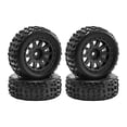 thumbnail image 1 of Bunblic 4 Pieces 1/18 RC Car Wheels and Tires Accessory Portable, High Performance, Easy to Install Sturdy RC Car Part Direct Replace , Black, 1 of 8