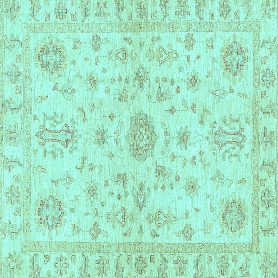 Ahgly Company Indoor Square Oriental Light Blue Traditional Area Rugs, 8' Square