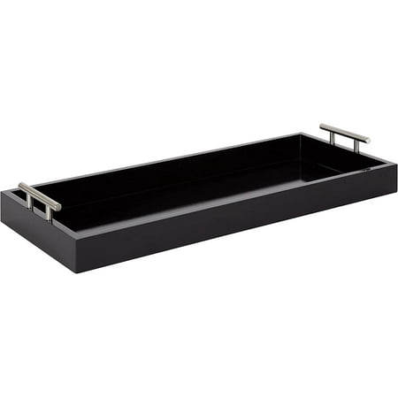 

Lipton Narrow Decorative Tray with Polished Metal Handles White and Gold