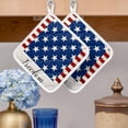 thumbnail image 2 of 4th of July Pot Holders for Kitchen Heatproof Potholder, 2 Pack Independence Day American Flag Red Striped Blue Star Hot Pads Multipurpose Oven Pads Cloth Potholders Trivet for Cooking and Baking, 2 of 8