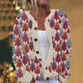 thumbnail image 2 of Christmas Sweaters for Women 2024 Cute Xmas Print Ugly Sweater Cardigans Fall Winter Vintage Button Down Knit Jacket, 2 of 4