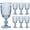 Blue, variant on 24 Pcs Plastic Goblets 7.5oz Vintage Goblet Plastic Wine Glasses Colored Retro Embossed Water Goblets for Wine Bar Juice Baby Shower Wedding Reception Grand Event Party (Pink)