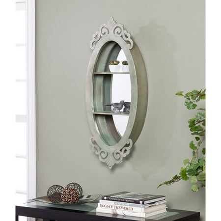 Stella Shadowbox Mirror, Seafoam Gray