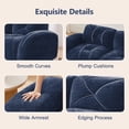 thumbnail image 4 of FFH 140" Modular Sectional Sofa for 4 People, Modern Velvet Deep Seat Cloud Couch, Blue, 4 of 12