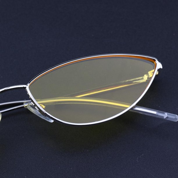 Gafas de terre con Forma de Gato, Pequeñas, Estrechas, Pequeñas, Pequeñas, , con Elegante Amarillo dorado Salvador Gafas de sol de ojo de gato vintage