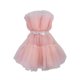 thumbnail image 3 of Txlixc - Mini vestido sin tirantes de cintura alta de hilo de malla de color sólido para mujer Txlixc  Estilo de ocio, 3 of 5