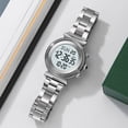 thumbnail image 3 of Digital Watch Womens Digital Analog Alarm Multifunctional Stainless Steel Strap Waterproof Chronograph Calendar Luminous for Men Women Southeast asia Daily Watch Birthday Adjustable Buckle, 3 of 9
