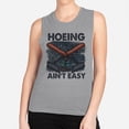 thumbnail image 2 of Hoeing Ain't Easy Women's Muscle Tank 2X-Large Heather Grey, 2 of 5