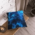 thumbnail image 5 of KLL Ice Blue Fire Wolf Decorative Throw Pillow Covers Velvet Soft for Couch Sofa Bedroom Living Room Outdoor (No pillow core)- 18"x18", 5 of 5