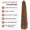 thumbnail image 2 of Extensiones de cabello Aayubb Blonde Soft Locs, ganchillo, 20 pulgadas, 7 paquetes, 2 of 6