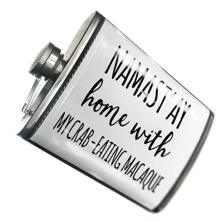

NEONBLOND Flask Namast ay Home With My Crab-Eating Macaque Simple Sayings