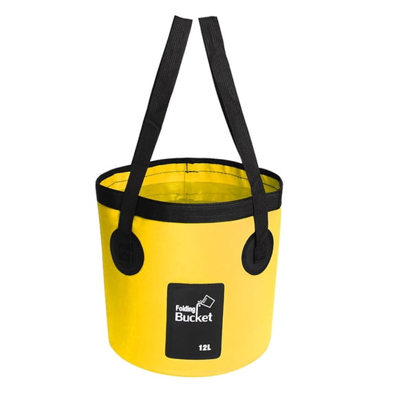 Sonducket Cubo de agua plegable de PVC, resistente al agua, lavabo, senderismo, de coches, contenedor organizador con asa, accesorios Pescar Amarillo 12L Sonducket  OD022092-11