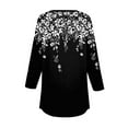 thumbnail image 4 of Long Sleeve Shirts for Women 3/4 Length Sleeve Tops Spring Neck Casual Print Tunic T Shirts Three Quarter Length Tops Long Sleeve Tops, 4 of 5
