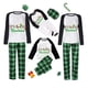thumbnail image 1 of Pijamas familiares a juego de Navidad, diseño exclusivo, patrón colorido, Feliz Navidad, conjunto de pijamas a cuadros verdes, 1 of 3