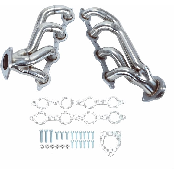 Exhaust Headers kit For for 2002-2016 Chevy Silverado 1500 2500HD 3500HD 4.8L 5.3L,02-16 Chevy Silverado 1500 2500HD 3500HD Exhaust Headers Manifold Stainless Steel
