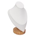 thumbnail image 1 of Necklace Display Holder, Multipurpose Scratch Resistance Wood Stable Base Elegant Jewelry Bust Stand  For Home For Trade Show White, 1 of 8