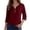 Wine, variant on 3/4 Length Sleeve Womens Tops 2026 Trendy Casual V Neck Jacquard Hollow out Plain Tshirt Womens Blouses
