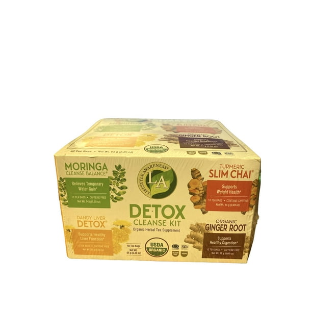 Lifestyle Awareness Detox Cleanse Kit, 40 Tea Bags, Organic Herbal