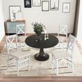 thumbnail image 3 of COLAMY Foldable Wooden Dining Chairs with Cross Back Set of 4, Space Saving Padded Chairs, White, 3 of 17