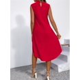 thumbnail image 6 of Women V-Neck Floral Printed A-Line Elegant Dresses Sleeveless Sundress Casual Boho Dress Red XS, 6 of 7