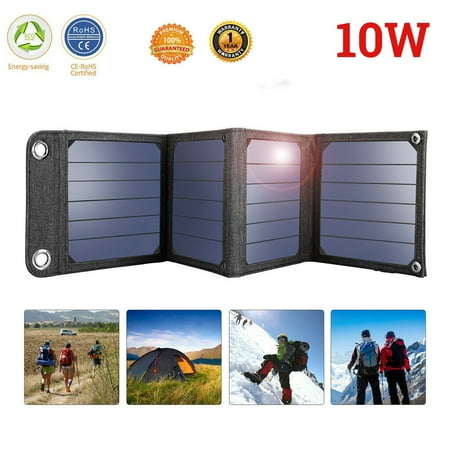 10W 5.5V USB Waterproof Foldable Portable Solar Panel Charger Outdoor