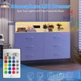 thumbnail image 5 of Faitaliicy 6 Drawers Dresser Wooden Dresser For Bedroom With Led Light & Charging Station Modern Chest Of Wide Drawers With 2-Tier Open Shelves Hallway TV Stand For Living Room Entryway Nursery, 5 of 7