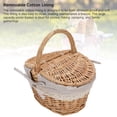 thumbnail image 3 of Cesta De Picnic De Mimbre, Cesta Tejida A Mano Multifuncional Con Forro Extraíble Para Viajes, 3 of 7
