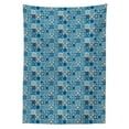 thumbnail image 3 of Ambesonne Navy Blue Tablecloth Rectangular Table Cover, Grid Ornamental Squares, 52"x70", Multicolor, 3 of 4