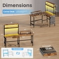thumbnail image 3 of HLDIRECT L Shaped Gaming Desk with LED Light & Power Outlet, 59 Inch Reversible Corner Computer Desk with Storage Shelves & Drawer & Bag, Game Table with Hutch Monitor Stand, Rustic Brown, 3 of 9
