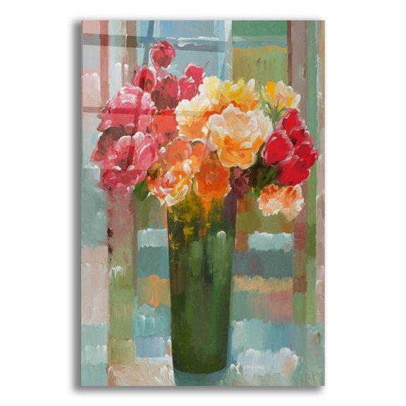 Epic Art 'Happily a-Bloom' by Hooshang Khorasani, Acrylic Glass Wall Art, 12"x16"