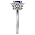 thumbnail image 4 of SuperJeweler 2/3 Carat Oval Shape Amethyst and Halo Diamond Ring In Sterling Silver For Women, 4 of 6