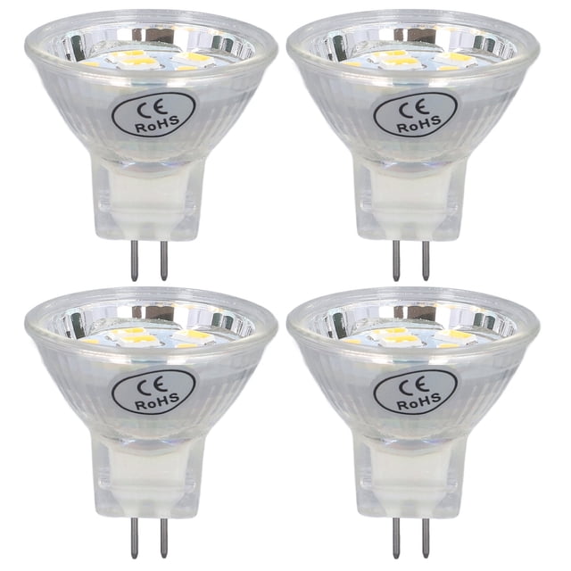bombillas LED MR11 de 3 W y 300 lm con 9 cuentas y base de doble clavija para foco de paisaje, luz blanca cálida.