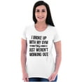 thumbnail image 3 of Broke Up With Gym Fitness Exercise Womens Fitted Plus Size Graphic Tee Brisco Brands 3X, 3 of 5