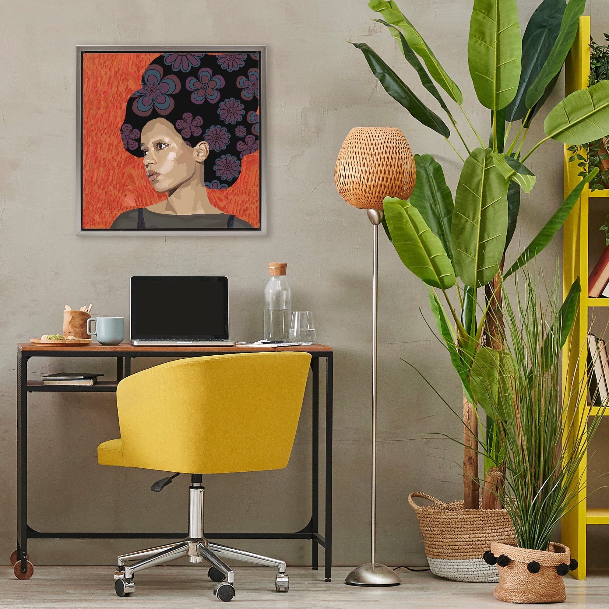 Stupell Industries Portrait Of A Dreamer Gray Framed Floater Canvas Wall Art, design by Lynnda Rakos