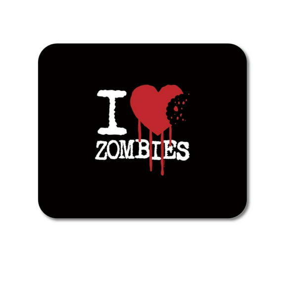 DistinctInk Mouse Pad - 1/4" Foam Rubber - I Heart Zombies