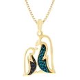 thumbnail image 2 of 0.1 Ct Round Blue & Black Natural Diamond Penguin Pendant In Sterling Silver, 2 of 2