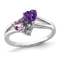 thumbnail image 1 of AMÉTHYST ET PINCE QUARTZ Heart Promise Bague 4/5 carat (CTW) en argent sterling, 1 of 4
