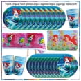 thumbnail image 5 of Suministros de decoración de fiesta de cumpleaños de La Sirenita de Disney, plato de papel de la princesa Ariel, servilleta, taza, mantel, globo, Baby Showe, 5 of 5